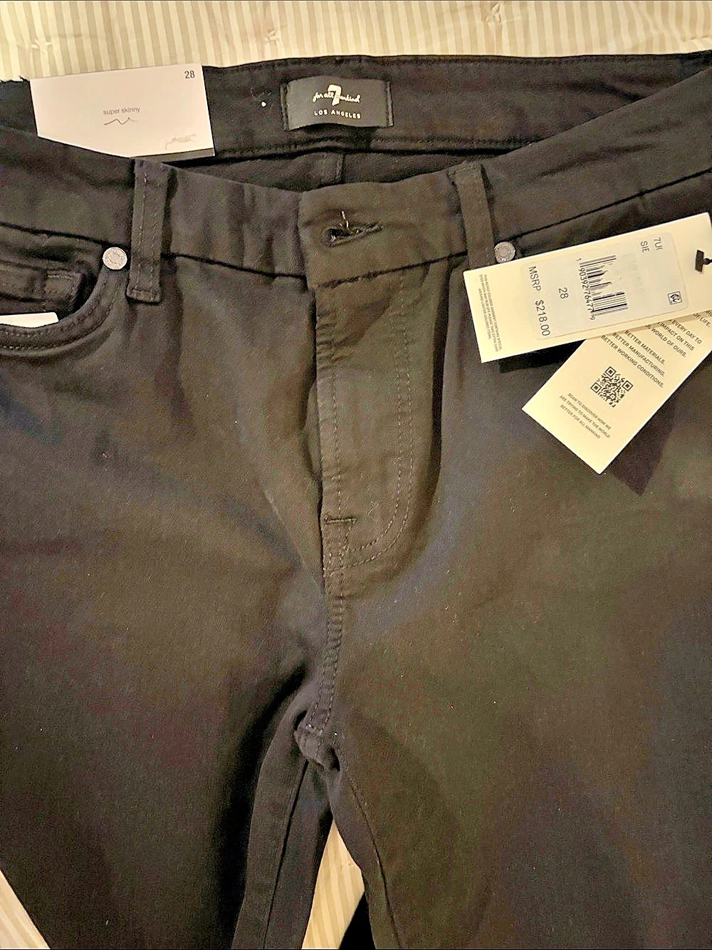 7 For All Mankind Slim Illusion Luxe The Ankle Skinny Ankle Skinny Black Waist